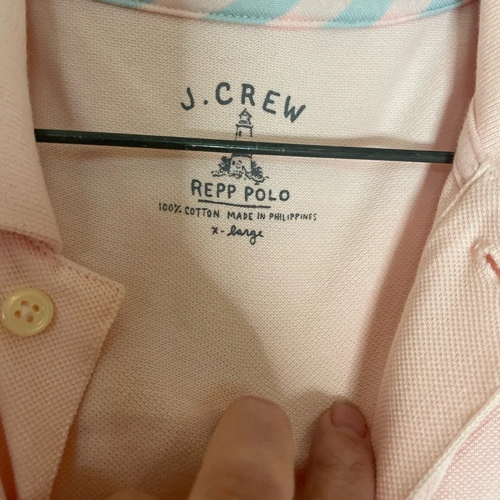 J. CREW Repp Polo NWT in pink - XL